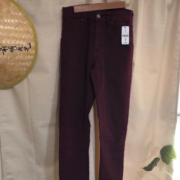 High Rise Stretchy Skinny Burgundy Jeans - Picture 1 of 3